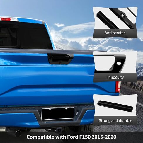 CheroCar لفورد F150 2015-2020 الباب الخلفي غطاء مقبض الباب زخرفة الحافة ، السيارات خارج الباب الخلفي أغطية المقبض in Saudi Arabia
