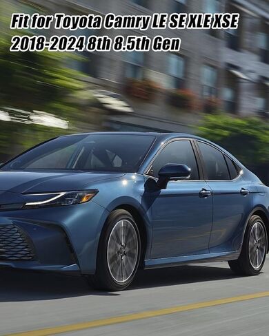 مجموعة غطاء مقبض الباب الخارجي متوافقة مع Toyota Camry LE SE XLE XSE 2018 2019 2020 2021 2022 2023 2024 الجيل الثامن 8.5، ABS غطاء حماية مقبض الباب أسود لامع، 8 قطع in Kuwait