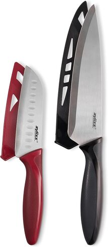 Zyliss Utility Paring Kitchen Knives with Sheath Covers - Stainless Steel Kitchen Knives Perfect for Cutting Meat, Vegetables & Fruit - 3.5-Inch, Green (2 Pack) in Saudi Arabia