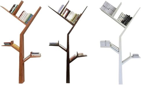 Bookshelf Creative Solid Wood Tree Shelf, Living Room Bookshelf, Office Floor Simple Picture Book for Living Room Home Office(Brown) in Saudi Arabia