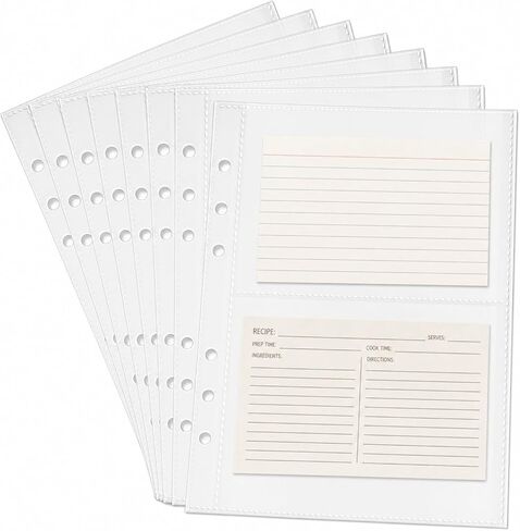 A5 Large Binder Sleeves 5x7 Photo Pages, Clear Double Sided Pocket Protectors for Postcards, Greeting Cards, Planner Inserts, Stickers and Recipe Card, 50 Sheets in Saudi Arabia