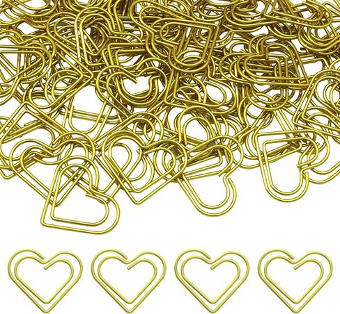 100 Pcs Black Love Heart Shaped Paper Clips, Stainless Steel Cute Small Decorative Paperclips for Document/Note/Wedding Decoration/Crafts in Kuwait