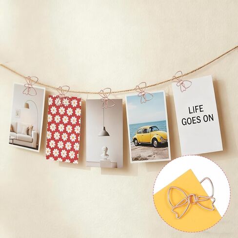 20 Pcs Decorative Bow Paperclip Bowknot Shape Paper Clips Mini Bow Shape Paper Clips Funny Papers Clip Cute Paperclips Rose Gold Fancy Paperclips Metal Paperclip Bookmarks Planner Clip for Office Home in Kuwait