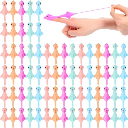 Poen 400 Pcs 3.94" Slingshot Chicken Party Favors Flying Chicken Stretchy Rubber Flick Chicks Shooting Game Activity for Birthday Gifts Goodie Bags Fillers (Soft Colors) in Kuwait