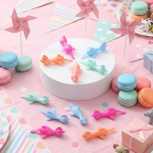 Poen 400 Pcs 3.94" Slingshot Chicken Party Favors Flying Chicken Stretchy Rubber Flick Chicks Shooting Game Activity for Birthday Gifts Goodie Bags Fillers (Soft Colors) in Kuwait