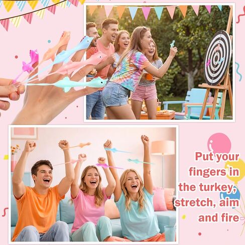Poen 400 Pcs 3.94" Slingshot Chicken Party Favors Flying Chicken Stretchy Rubber Flick Chicks Shooting Game Activity for Birthday Gifts Goodie Bags Fillers (Soft Colors) in Kuwait