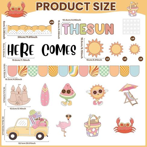 Retro Sun Motivational Bulletin Board Decor Summer Sunshine Bulletin Board Decoration Sunshine Groovy Hippie Paper Cutouts Sun Shine Beach Blackboard for School Classroom Summer Theme Party Supplies in Kuwait