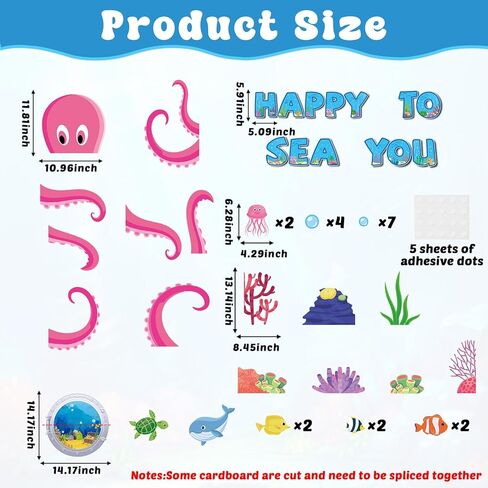Ocean Octopus Classroom Door Bulletin Board Ocean Animals Wall Decoration Under The Sea Large Octopus Cutouts Happy to Sea You Door Decor for Back to School Teacher Supplies Summer Party Decor in Kuwait