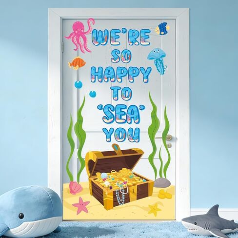 Ocean Octopus Classroom Door Bulletin Board Ocean Animals Wall Decoration Under The Sea Large Octopus Cutouts Happy to Sea You Door Decor for Back to School Teacher Supplies Summer Party Decor in Kuwait