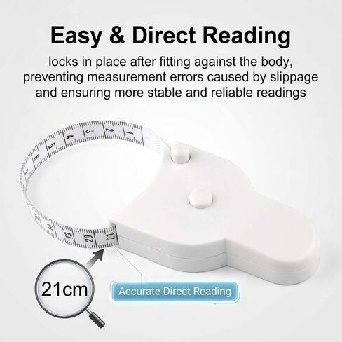 Body Measuring Tape Set, 60in/150cm, Automatic Retractable Tape Measure with Direct Reading, One-Hand Operation for Fitness Weight Loss, Waist, Bust, Hip Measurement, Sewing Tailoring Supplies in Kuwait