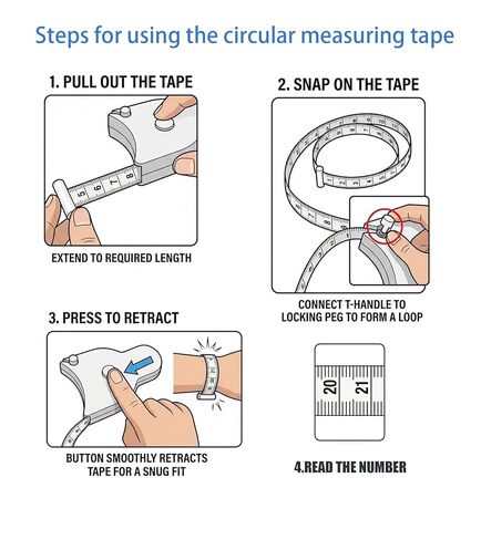Body Measuring Tape Set, 60in/150cm, Automatic Retractable Tape Measure with Direct Reading, One-Hand Operation for Fitness Weight Loss, Waist, Bust, Hip Measurement, Sewing Tailoring Supplies in Kuwait