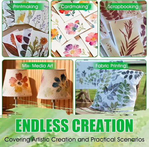 JAOJAO Gel Printing Kit, Gel Plate Plant Templates Acrylic Paints Auxiliary Tools and A5 Paper Experience A Surprising Creative Process for Card Making and Mixed Media Art Monotype Printing in Saudi Arabia