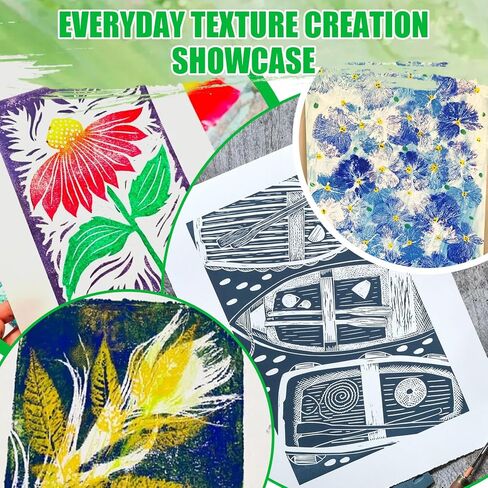 JAOJAO Gel Printing Kit, Gel Plate Plant Templates Acrylic Paints Auxiliary Tools and A5 Paper Experience A Surprising Creative Process for Card Making and Mixed Media Art Monotype Printing in Saudi Arabia