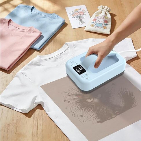 Smart Heat Press Machine (7" x 5") with Bluetooth App Control - Portable Hands-Free Iron for HTV Vinyl, Sublimation and DIY T-Shirt Heating Projects - Includes Exclusive AI Design Tools in Saudi Arabia