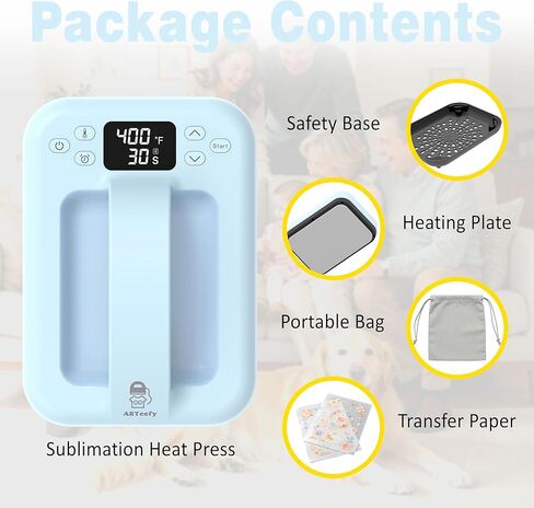 Smart Heat Press Machine (7" x 5") with Bluetooth App Control - Portable Hands-Free Iron for HTV Vinyl, Sublimation and DIY T-Shirt Heating Projects - Includes Exclusive AI Design Tools in Saudi Arabia