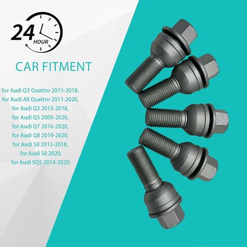 8R0601295 M14x1.5 Wheel Lug Bolts Nuts Hub for Audi A8 Quattro 2011-2020 Wheel Stud for Audi Q3 2015-2018 5pcs in Saudi Arabia