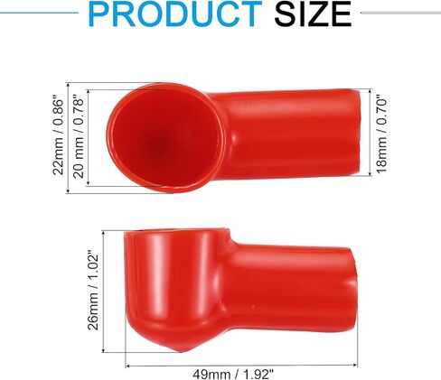 MECCANIXITY Battery Terminal Cover, 6 Pcs Battery Terminal Protector Truck Battery Terminal Cover with Washers Red L15-20-49mm for Car Accessories Truck Marine Boat in Kuwait