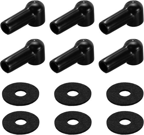 MECCANIXITY Battery Terminal Cover, 6 Pcs Battery Terminal Protector Truck Battery Terminal Cover with Washers Red L15-20-49mm for Car Accessories Truck Marine Boat in Kuwait