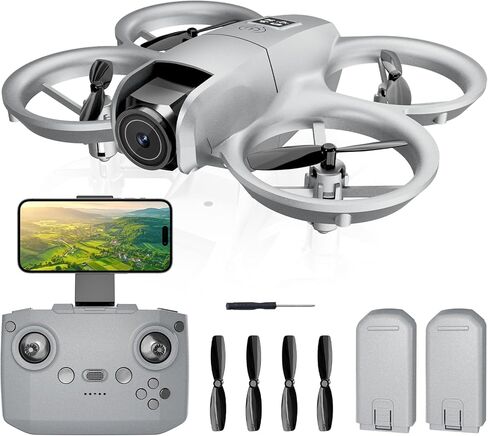 Drone with Camera 1080HD， Features One Key Takeoff/Landing, Altitude Hold, Headless Mode, 3D Flips, Trajectory Flight，3 Speed Modes, Easy to Fly for Beginners, Includes 2 Batteries in Saudi Arabia