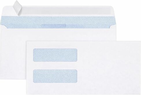 LetterA #10 Double Window Envelopes (72 Count) Self-Seal Business Envelopes with Security Tint, Professional Mailing for Invoices, Statements & Checks in Kuwait