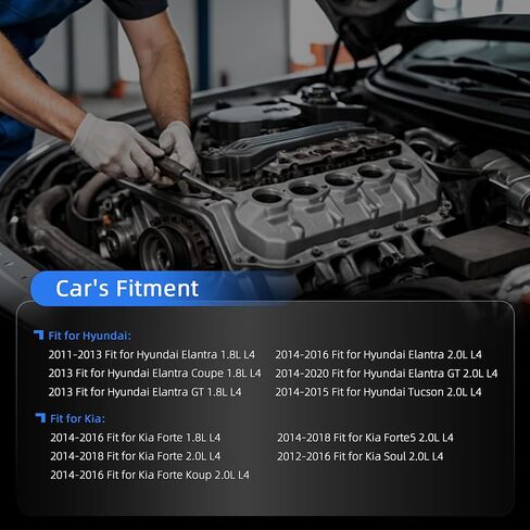 Cylinder Head Gasket Set with 10 Head Bolts ES72486 for Hyundai 2011-2020 Elantra GT Coupe Tucson 1.8 2.0, for Kia 2012-2018 Forte Forte5 Koup Soul 1.8L 2.0L Replace CPW13795 HS26561PT HGS193 in Kuwait