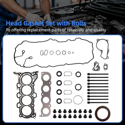 Cylinder Head Gasket Set with 10 Head Bolts ES72486 for Hyundai 2011-2020 Elantra GT Coupe Tucson 1.8 2.0, for Kia 2012-2018 Forte Forte5 Koup Soul 1.8L 2.0L Replace CPW13795 HS26561PT HGS193 in Kuwait