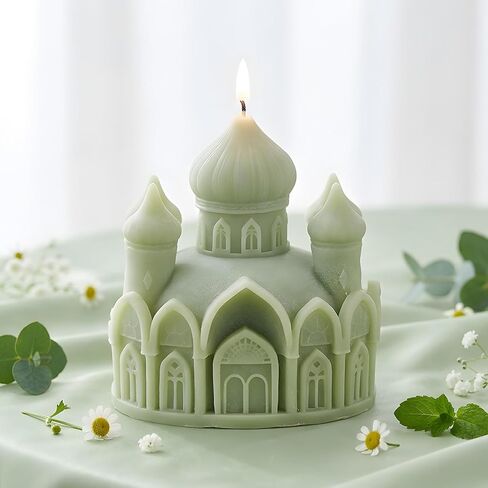 Castle Candle Mold Castle Resin Casting Silicone Molds for Candles Making Aromatherapy Candles Handmade Wax Home Decor in Saudi Arabia