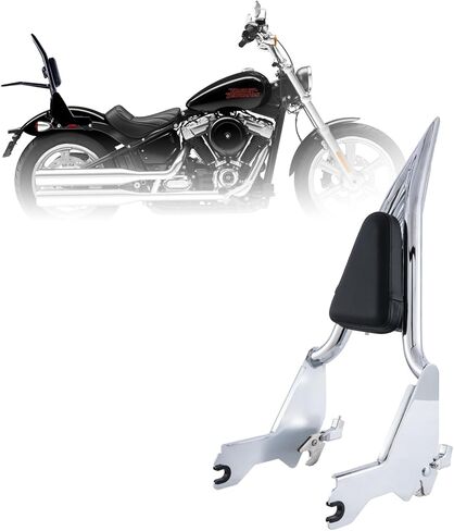 Kinglemc Holdfast Sissy Bar مسند ظهر للركاب لـ Harley Davidson Softail Standard Street Bob Heritage Classic 114 FLDE FLHC FLHCS FLSL FXBB FXBBS وFXST 2018 والنماذج الأحدث (أسود غير لامع) in Kuwait
