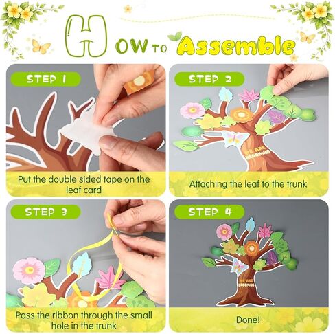 مجموعة Pajean 60 مجموعة حرفية زنبركية، فراشة أوراق الزهور DIY شجرة الربيع الفنية الحرفية المعلقة، زينة هدايا الحفلات، مستلزمات الأنشطة المنزلية والحفلات العائلية in Kuwait