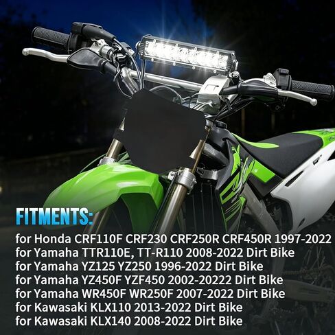 Dirt Bike LED Light Bar Waterproof Plug-Play, 60W 4200LM, Headlights Motorcycle Kit, 7/8" Handlebar Universal for CRF110 KLX140 KLX110 TTR110 TTR110E KLX PW XR RM KX Motocross in Saudi Arabia