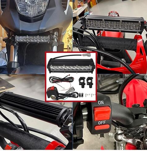 Dirt Bike LED Light Bar Waterproof Plug-Play, 60W 4200LM, Headlights Motorcycle Kit, 7/8" Handlebar Universal for CRF110 KLX140 KLX110 TTR110 TTR110E KLX PW XR RM KX Motocross in Saudi Arabia