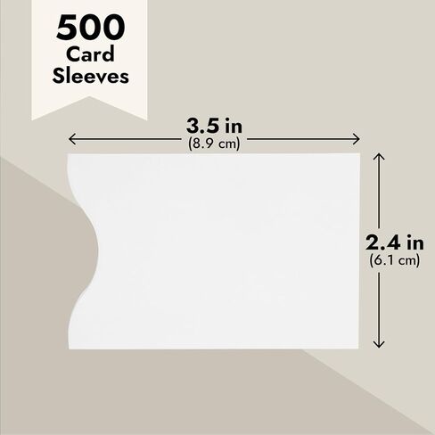 Stockroom Plus 500 حزمة مغلفات بطاقات المفاتيح، أبيض، فندق فارغ، حامل غطاء موتيل لضيوف الأعمال، حزم حماية كبيرة للهوية، الائتمان، بطاقات الهدايا (3.5x2.3 بوصة) in Saudi Arabia