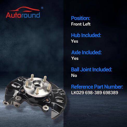 Autoround LK029 مفصل التوجيه الأمامي الأيسر ومجموعة محور تحمل العجلة مناسبة لـ 2003-2008 Toyota Corolla، جانب السائق in Kuwait