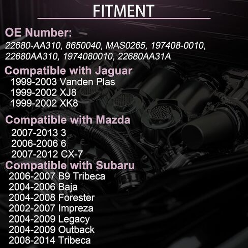 مستشعر مقياس تدفق الهواء MAF 22680-AA310 مناسب لـ 1999-2003 جاكوار 2006-2013 مازدا 2005-2006 ساب 2004-2014 سوبارو، 197-6040 15865791 MF21145 22680-AA31A LNE1620CA 74-50040 MAS0265 1974080010 in Kuwait