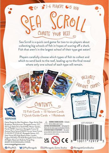 Renegade Game Studios Sea Scroll Board Game: Strategic 2-6 Player Card Game with Artistic Paper Quilling Design in Kuwait
