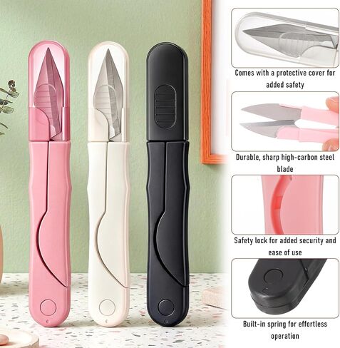 3 Pcs Thread Snips, Portable Yarn Threads Cutter, Sewing Scissors, Thread Snips for Sewing, Stainless Steel Embroidery, Cross-Stitch, Craft Cutter Needlework Scissors in Saudi Arabia