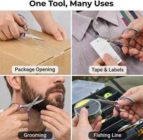 4 Pcs Folding Scissors, Stainless Steel Foldable Pocket Badge Scissors with 4 Key Rings, Portable Mini Badge Scissor for Home, Office, Travel, Sewing, Nurse Accessories in Saudi Arabia