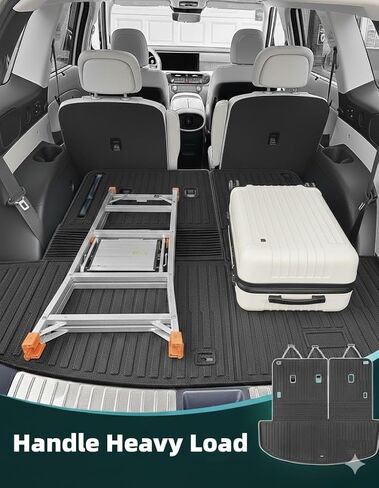 سجادات أرضية Hyundai Palisade 2026 (الغاز فقط، 7/8 مقعد)، بطانات أرضية مطاطية TPE تناسب جميع الأحوال الجوية مع بطانة حمولة وواقي خلفي للصف الثالث، لملحقات Hyundai Palisade 2026 in Kuwait