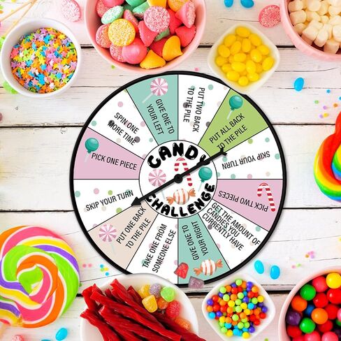 HyDren Candy Challenge Game Spinner لحفلات النوم وحفلات السبا ومستلزمات حفلات النوم للفتيات بيجامة سبا واجتماعات أعياد الميلاد للفتيات والأطفال in Kuwait
