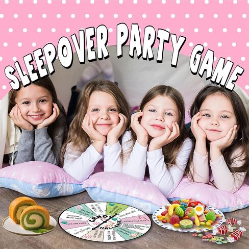 HyDren Candy Challenge Game Spinner لحفلات النوم وحفلات السبا ومستلزمات حفلات النوم للفتيات بيجامة سبا واجتماعات أعياد الميلاد للفتيات والأطفال in Kuwait