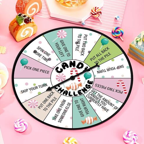 HyDren Candy Challenge Game Spinner لحفلات النوم وحفلات السبا ومستلزمات حفلات النوم للفتيات بيجامة سبا واجتماعات أعياد الميلاد للفتيات والأطفال in Kuwait