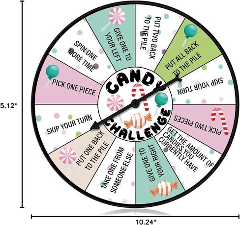 HyDren Candy Challenge Game Spinner لحفلات النوم وحفلات السبا ومستلزمات حفلات النوم للفتيات بيجامة سبا واجتماعات أعياد الميلاد للفتيات والأطفال in Kuwait