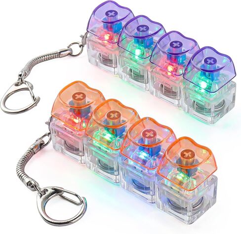 2 Pcs Keyboard Fidget Toy, Keyboard Clicker Fidget Light Up, Loud Decompression Button Finger Clicker Toys, Keychain 4-in-1 with Heart Keycaps, for Adult to Relief Stress in Saudi Arabia