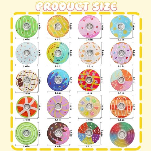 40 Pack Mini Fidget Spinners for Kids, Fidgets Toys Bulk for Adults, Fidget Spinner Prizes for Kids Classroom, Goodie Bag Stuffers, Valentines, Easter, Halloween, Christmas(Donut) in Saudi Arabia