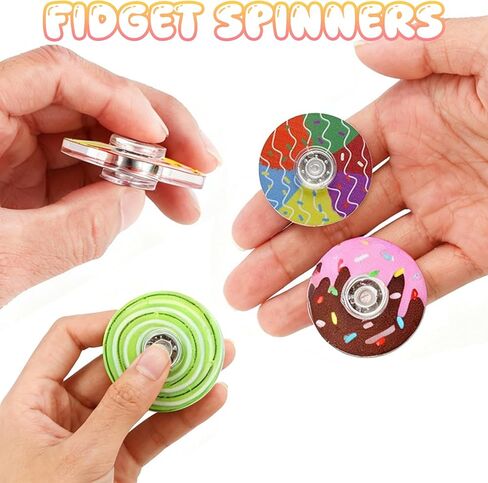 40 Pack Mini Fidget Spinners for Kids, Fidgets Toys Bulk for Adults, Fidget Spinner Prizes for Kids Classroom, Goodie Bag Stuffers, Valentines, Easter, Halloween, Christmas(Donut) in Saudi Arabia