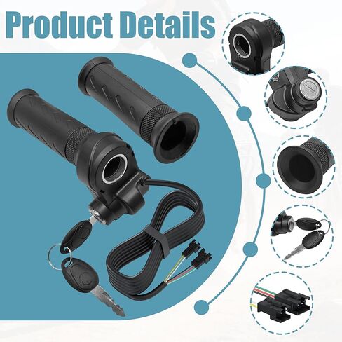 Full Twist Throttle Grip with 2 Keys,Fits Ridstar Q20, Q20, Electric Bike Throttle, Smooth Acceleration Control in Saudi Arabia