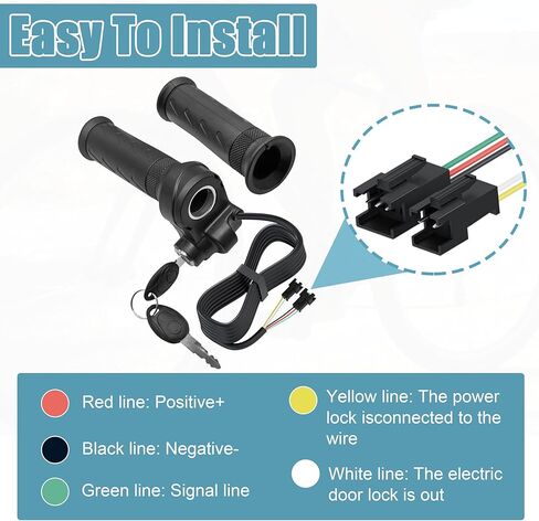 Full Twist Throttle Grip with 2 Keys,Fits Ridstar Q20, Q20, Electric Bike Throttle, Smooth Acceleration Control in Saudi Arabia