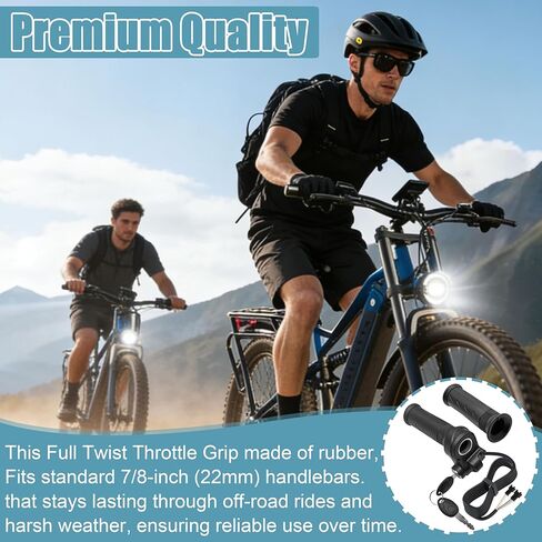 Full Twist Throttle Grip with 2 Keys,Fits Ridstar Q20, Q20, Electric Bike Throttle, Smooth Acceleration Control in Saudi Arabia