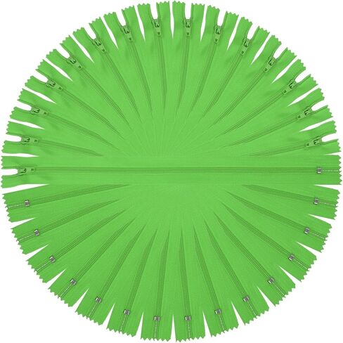 MECCANIXITY 13 Inch Nylon Coil Zippers, #3 Light Green Pants Separating Sewing Zippers Bulk Replacement for Bags, Garments, Pouches, Tailor Sewing Craft Accessories, Pack of 15 in Kuwait