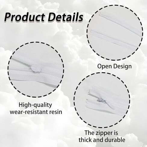 Funstreet 10 Pcs #3 Invisible Zippers, 10 Inch White Invisible Zippers for Sewing Clothes Pocket Pillow, Nylon Coil, White 10" Each in Saudi Arabia